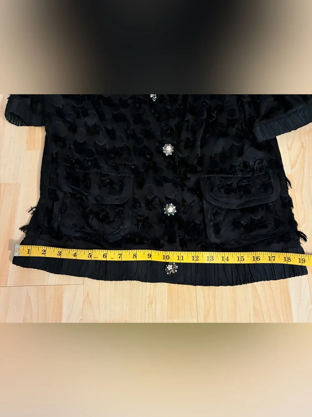 Vintage Dolce & Gabbana Black Textured Cropped Jacket with Jewel Buttons